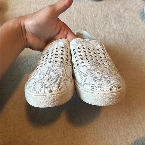 Michael Kors Cream Perforated Slip-On Sneakers - Picture 4 of 8
